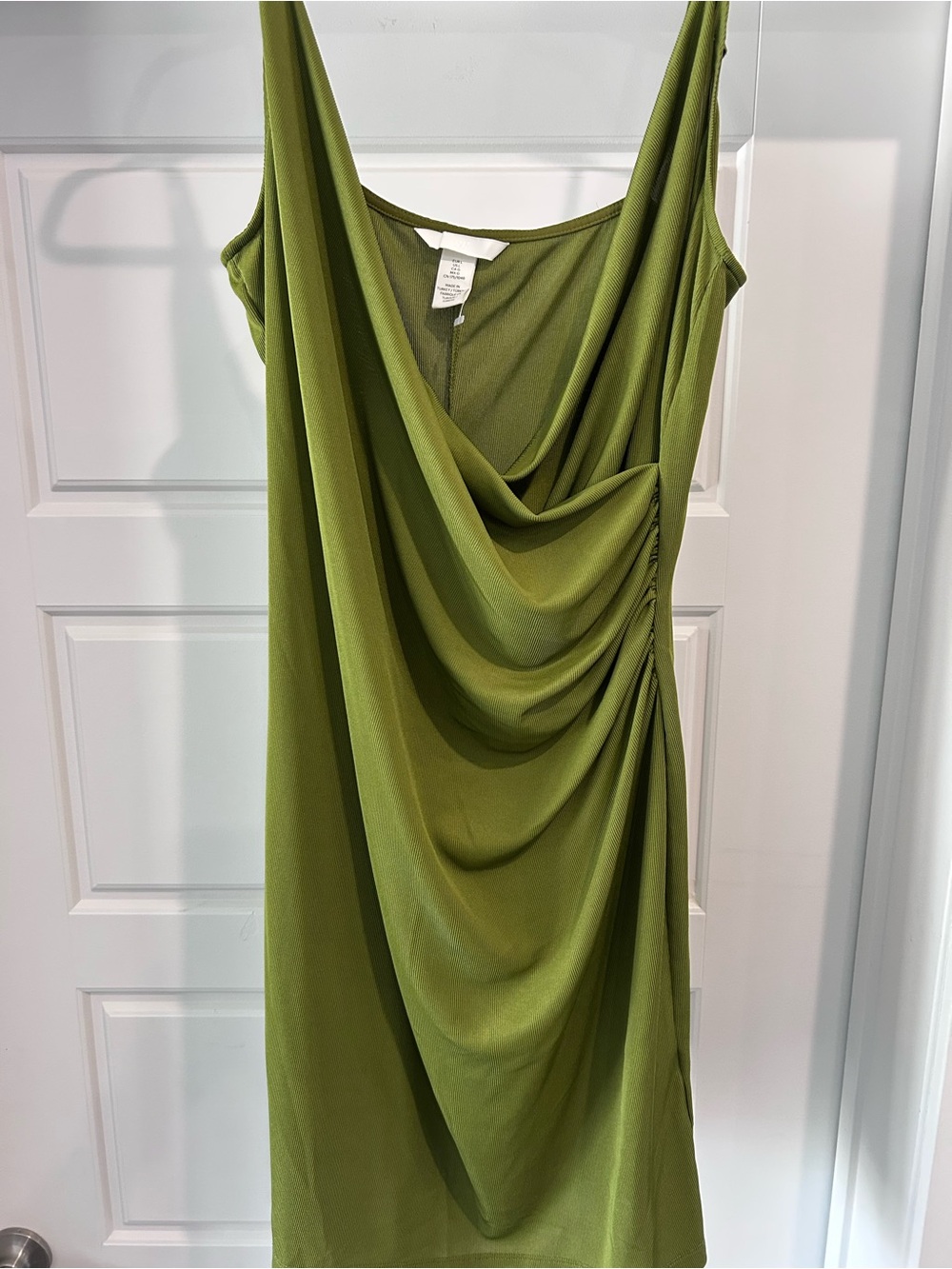 H&M Olive Green Draped Mini Dress